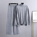 Color-Gray-High End Mock Neck Sweater Wide Leg Pants Suit for Women Autumn Winter Younger Knitted Two Piece-Fancey Boutique