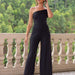 Color-Casual Strapless Slim Wide Leg Jumpsuit-Fancey Boutique