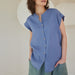 Color-Homemade French Design Sleeveless Shirt Spring Summer Women Pure Linen Stand Collar Top Cotton Linen Shirt-Fancey Boutique