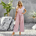 Color-Solid Color Jumpsuit Women Summer Office Loose Fitting Wide Leg Trousers-Fancey Boutique