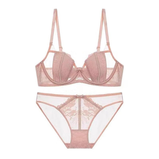 Color-Pink-Underwear Women Big Chest Show Small Super Thin Chest Show Small Breast Holding Bra Suit Sexy Bra-Fancey Boutique