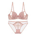 Color-Pink-Underwear Women Big Chest Show Small Super Thin Chest Show Small Breast Holding Bra Suit Sexy Bra-Fancey Boutique