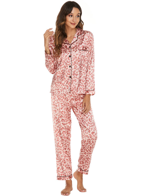 Color-Home Wear Suit Pajamas Women Cardigan Long Sleeve Long Sleeve Autumn-Fancey Boutique