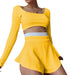 Color-Sports Women Clothing Contrast Color Fit Top Sexy Culottes Suit-Fancey Boutique