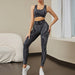 Color-Black Bra and Trousers Suit-Printed Yoga Clothes Three Piece Set Hip Lifting Stretch Yoga Pants Sports Underwear Fitness Suit Women-Fancey Boutique