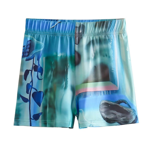 Color-Shorts-Spring Women Casual Print Top Shorts Suit-Fancey Boutique