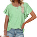 Color-Mint-Women Clothing Summer Women T-shirt Ruffle Sleeve Casual Top-Fancey Boutique