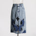 Color-Minority Stitching Hollow Out Cutout Out Women Skirt A Line Casual Design Denim Skirt Women-Fancey Boutique