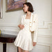Color-High Waist Suit Dress Set Women Tube Top Dress Blazer Two Piece Suit-Fancey Boutique