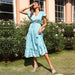 Color-Summer Women Slim Mid Length Floral Dress-Fancey Boutique