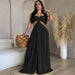 Color-Source Sexy Chiffon Chest Wrapped Bare Back Wide Leg Jumpsuit Women Clothing-Fancey Boutique