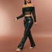 Color-Fall Winter Casual Leather Pants High Waist Leather Straight Loose Slim Fit Wide Leg Pants-Fancey Boutique