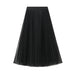 Color-Veil Skirt Women Spring High Waist Elastic Waist Tulle Skirt Pleated Skirt Two Sided-Fancey Boutique