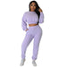 Color-Purple-Women Clothing Autumn Winter Casual Sweater Suit Solid Color Two Piece Set-Fancey Boutique