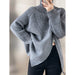 Color-Design Double Headed Oblique Zipper Turtleneck Sweaters Women Clothing Autumn Winter Lazy Casual Sweater-Fancey Boutique