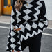 Color-Autumn Winter Diamond Plaid Stitching Knitwear Sweater-Fancey Boutique