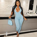 Color-Sexy Women Wear Tight Jumpsuit Spring Summer Slim Fit Trousers Zipper Jumpsuit-Fancey Boutique