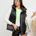 Color-Stand Collar Zipper Short Slim Fit Cotton Padded Jacket Vest Women Autumn Winter Vest Coat-Fancey Boutique