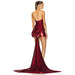 Color-Autumn Wine Red Bow Tail Sequin Strapless Dress Women Clothing Sexy Dress-Fancey Boutique
