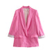 Color-Pink-Summer Wind Women Office Candy Color Casual Blazer-Fancey Boutique
