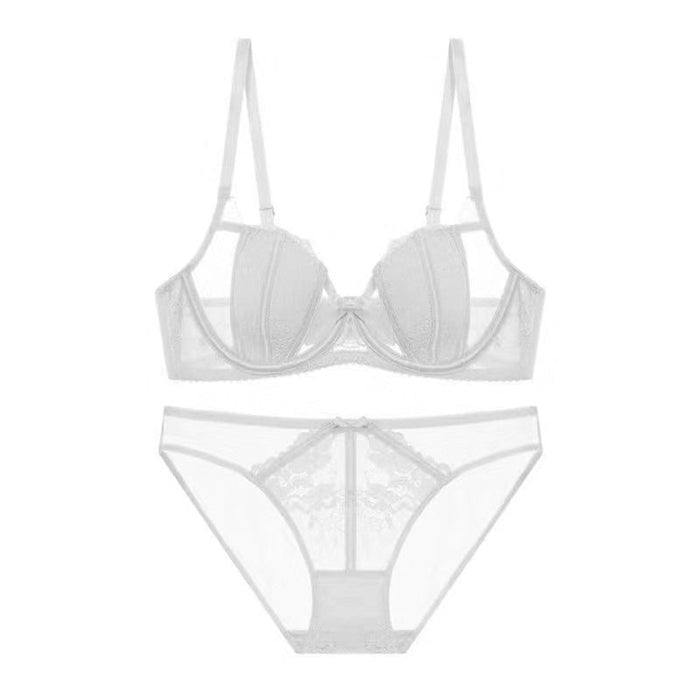 Color-White-Underwear Women Big Chest Show Small Super Thin Chest Show Small Breast Holding Bra Suit Sexy Bra-Fancey Boutique