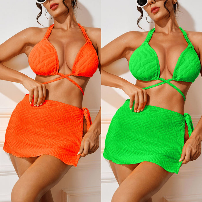 Color-Special Fabric Three Piece Swimsuit Split Swimsuit Sexy Bikini-Fancey Boutique