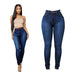 Color-Navy Blue-Spring Women Wear High Waist High Elasticity Slim Fitting Ankle Tied Pen Holder Women Jeans-Fancey Boutique