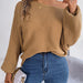 Color-Autumn Winter Casual Loose Solid Color Batwing Sleeve Pullover Sweater Women Clothing-Fancey Boutique