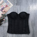 Color-Court Women Summer Outer Wear Inner Wear Sexy Slim Fit Hollow Out Cutout Corset Boning Corset Boning Corset Bra Top Mesh Camisole Vest-Fancey Boutique