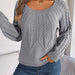 Color-Autumn Winter Casual Solid Color Twist Long Sleeve Pullover Women Clothing-Fancey Boutique