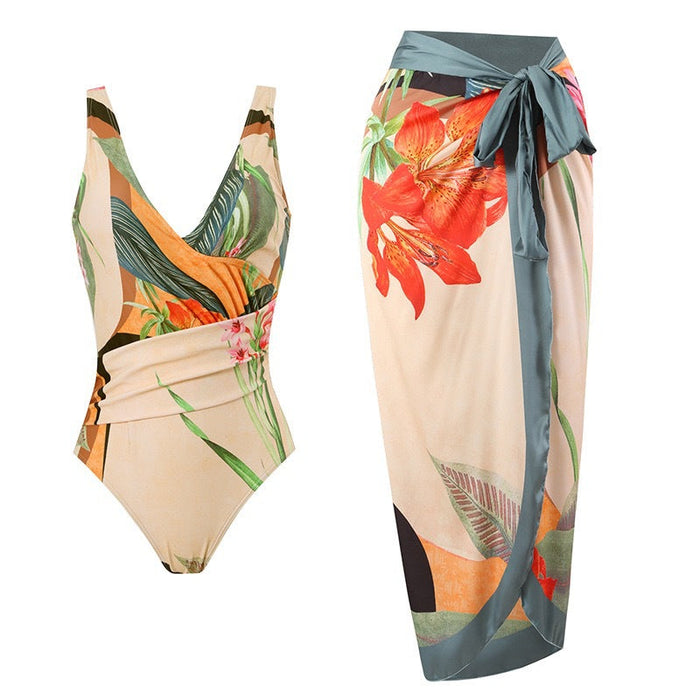 Color-Meat Background Two-Piece Suit-Bikini Two Piece Suit Women One Piece Swimming Suit-Fancey Boutique
