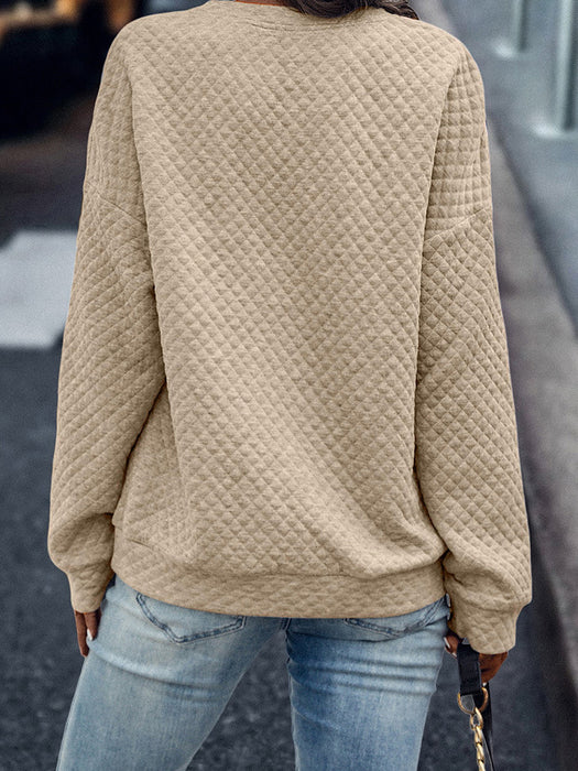 Color-Winter Leopard Splicing Drop Shoulder Zipper Sweater Women Casual Thermal Long Sleeve Top Women-Fancey Boutique