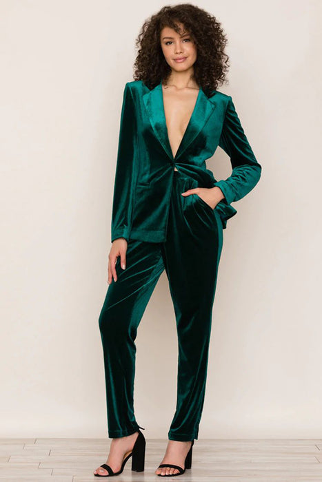 Color-Pleuche Suit Women Casual Office Elegant Business Suit Women Coat Two-Piece Suit-Fancey Boutique