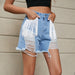 Color-Women Clothing Trade Personalized Tassel Washed Denim Shorts-Fancey Boutique