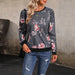 Color-Autumn Women Wear Long Sleeve Printed Crew Neck Sweatshirt-Fancey Boutique