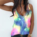 Color-Tie Dye 1-Summer Printed Loose Camisole Backless Shirt for Women-Fancey Boutique