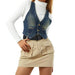 Color-Blue-Stylish Graceful Simple Retro Women Denim Vests-Fancey Boutique