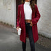 Color-Woolen Coat Autumn Winter Solid Color Office Cardigan Coat-Fancey Boutique