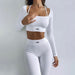 Color-White-Casual Women Clothing Basic Solid Color Stitching Sports Yoga Comfortable Fitness Suit-Fancey Boutique