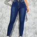 Color-Navy Blue-Women Clothing Slim Fit Women Jeans High Waist Slim Fit Pencil Trousers-Fancey Boutique