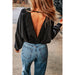 Color-Autumn Solid Color Pullover Long Sleeve Top Women Personalized Backless Pickled Sweater Women Clothing-Fancey Boutique