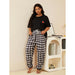 Color-Plus Size Pajamas Women Girls Spring Short Sleeve Trousers Homewear Suit-Fancey Boutique