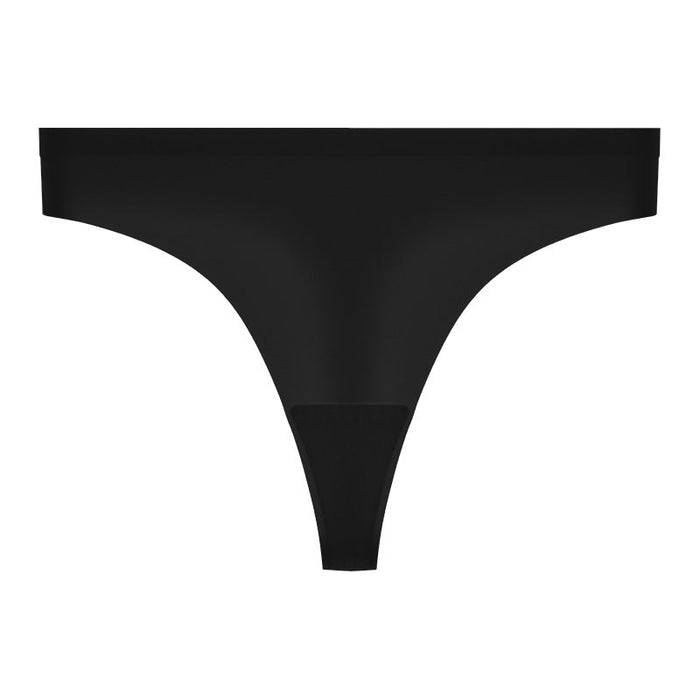 Color-Black-Seamless T Back Ladies Low Waist T Shaped Panties Comfortable High Elastic Brocade Brazilian Underwear Panties Thong-Fancey Boutique