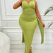 Color-Plus Size Summer Women Clothes Sexy Solid Color Waist Tight Sleeveless Dress-Fancey Boutique