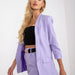 Color-Lavender Purple-Women Clothing Suit Casual Polo Collar Solid Color Suit Shorts Two-Piece Set Belt Not Included-Fancey Boutique