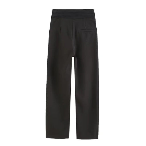 Color-Black-Trendy Casual Pocket Decoration Loose Straight Drooping Comfortable Trousers Casual Pants-Fancey Boutique