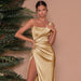 Color-Gold-Spring Summer One-Shoulder Split High Waist Mop Long Sexy Maxi Elegant Prom Dress Boning Corset Boning Corset Corset-Fancey Boutique