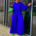 Color-Blue-Women Clothing Summer Loose Casual Shirt Top Wide Leg Pants Two Piece Suit-Fancey Boutique