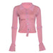 Color-Slim Fit Cropped Irregular Asymmetric Hem Design Detachable Sweater-Fancey Boutique