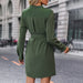 Color-Autumn Women Clothing Solid Color Long Sleeve Dress-Fancey Boutique